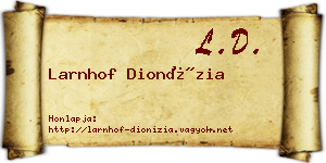 Larnhof Dionízia névjegykártya